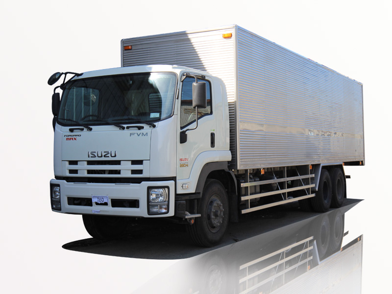 Xe tải thùng kín Isuzu màu trắng, ảnh minh họa từ website Thiên Phú