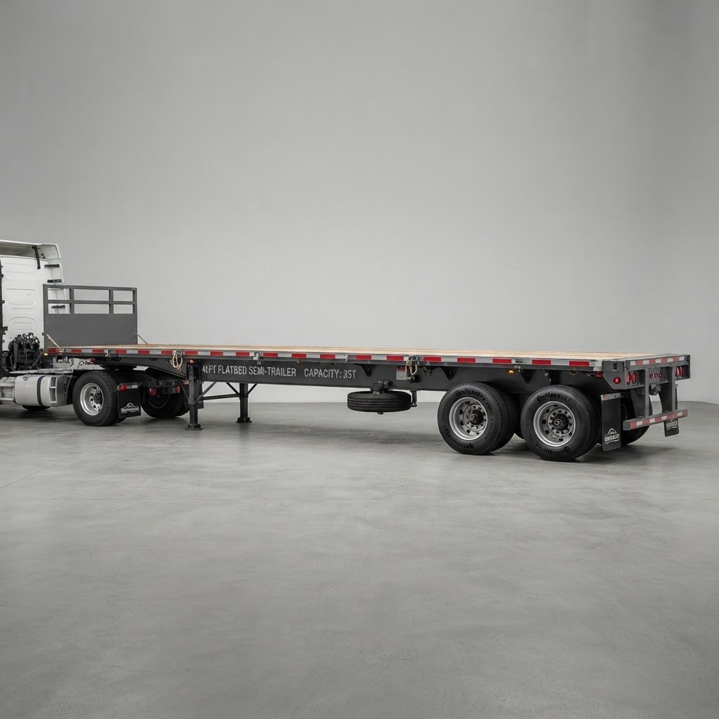Sơ mi rơ moóc sàn 40ft CIMC tải trọng 32 tấn tại Ô Tô Thiên Phú